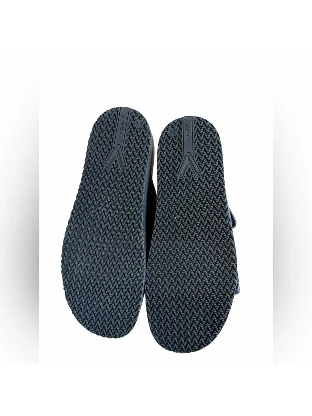 Vionic Riviera Women’s Black Canvas Adjustable Strap Slide Sandals EUC Size 12